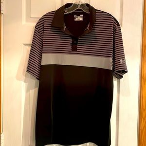Men’s under armour polo large. Black and gray